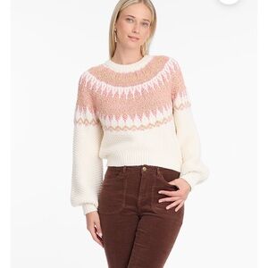 Draper James Fairisle Sweater in Magnolia White Multi